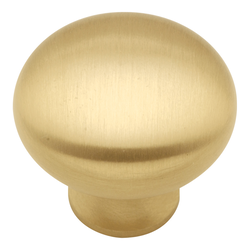 Solid Brass Knob 1-1/4 inch Diameter Satin Brass