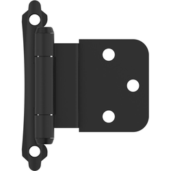 23% OFF 3/8 Inch Inset Self Closing Face Mount Hinge, Matte Black, Pair