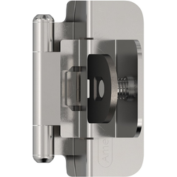 3/8 Inch Inset Self Closing Double Demountable Hinge, Polished Chrome, Pair