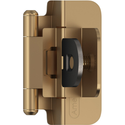 3/8 Inch Inset Self Closing Double Demountable Hinge, Champagne Bronze, Pair