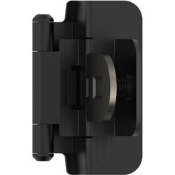3/8 Inch Inset Self Closing Double Demountable Hinge, Matte Black, Pair