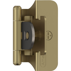 1/4 Inch Overlay Self Closing Double Demountable Hinge, Golden Champagne, Pair