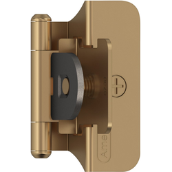 1/4 Inch Overlay Self Closing Double Demountable Hinge, Champagne Bronze, Pair