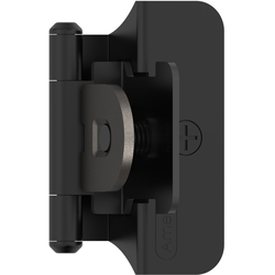 1/4 Inch Overlay Self Closing Double Demountable Hinge, Matte Black, Pair