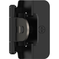 1/2 Inch Overlay Self Closing Double Demountable Hinge, Matte Black, Pair