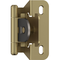 1/4 Inch Overlay Self Closing Demountable Partial Wrap Hinge, Golden Champagne, Pair