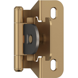 1/4 Inch Overlay Self Closing Demountable Partial Wrap Hinge, Champagne Bronze, Pair