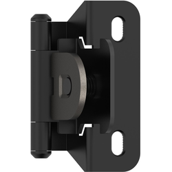 1/4 Inch Overlay Self Closing Demountable Partial Wrap Hinge, Matte Black, Pair