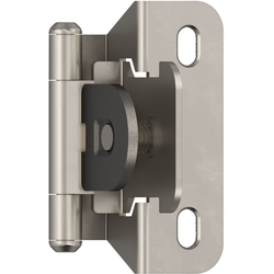1/4 Inch Overlay Self Closing Demountable Partial Wrap Hinge, Satin Nickel, Pair
