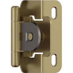 1/2 Inch Overlay Self Closing Demountable Partial Wrap Hinge, Golden Champagne, Pair