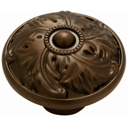 Acanthus Knob 1-1/4 inch Diameter Refined Bronze