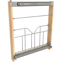 3 Inch Width Wood Base Cabinet Pullout Organizer Shelf Add-On for 448 BCSC Series, Light Brown