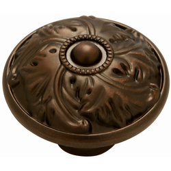 Acanthus Knob 1-1/2 inch Diameter Refined Bronze