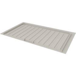 31-1/2 Inch, 34-1/2 Inch Width Flex Polymer Trim to Fit Vanity Sink Base Cabinet Drip Tray, Gray