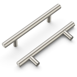 3-3/4 Inch Center to Center Contemporary Cabinet Pull, Satin Nickel, 10 Pack