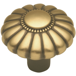 Beaded Classic Knob 1-1/4 inch Diameter Winchester Brass