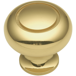 Power and Beauty Knob 1-1/4 inch Diameter Polished Brass