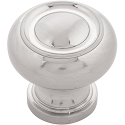 1-1/4 Inch Diameter Cottage Mushroom Cabinet Knob, Satin Nickel, 10 Pack