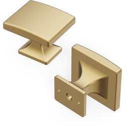 1-7/16 Inch Length x 1-1/4 Inch Width Forge Rectangular Cabinet Knob, Champagne Bronze