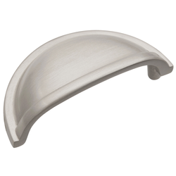 Power and Beauty Cup Pull 3 inch Center to Center Satin Nickel