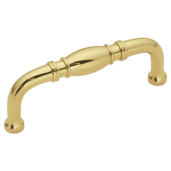 Power and Beauty Pull 3 inch Center to Center Polished Brass