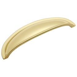 Power and Beauty Cup Pull 3 inch Center to Center Polished Brass