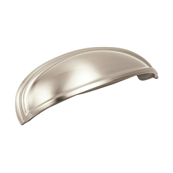 3 and 4 Inch Dual Center to Center Ashby Cup Pull, Satin Nickel
