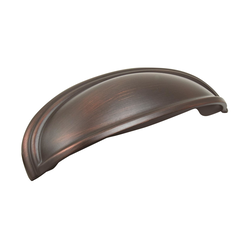 3 and 4 Inch Dual Center to Center Ashby Cup Pull, Oil Rubbed Bronze