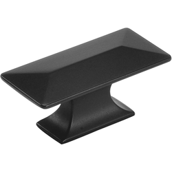 2-5/16 Inch Length x 1-1/16 Inch Width Bungalow Rectangular Cabinet Knob, Matte Black, 10 Pack