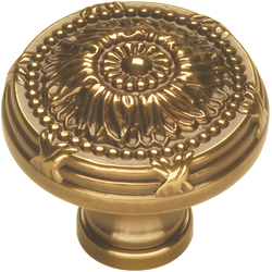 Ribbon and Reed Knob 1-1/4 inch Diameter Sherwood Antique Brass