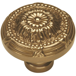 Ribbon and Reed Knob 1-1/2 inch Diameter Sherwood Antique Brass