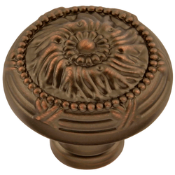 Ribbon and Reed Knob 1-1/4 inch Diameter Refined Bronze