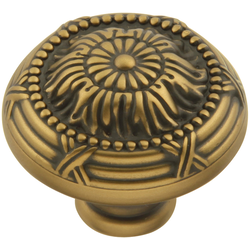 Ribbon and Reed Knob 1-1/2 inch Diameter Winchester Brass