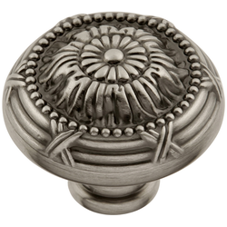 Ribbon and Reed Knob 1-1/2 inch Diameter Antique Nickel