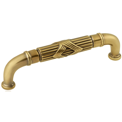 Ribbon and Reed Appliance Pull 8 inch Center to Center Winchester Brass