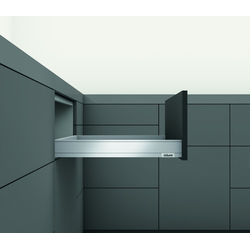 22 Inch Length Series N LEGRABOX Metal Drawer System Kit, 125 lb Load Capacity, Drawer Height 2-5/8", Brushed Stainless Steel