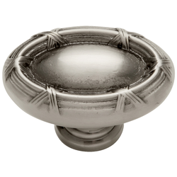 Ribbon and Reed Knob 1-5/8 inch Diameter Antique Nickel