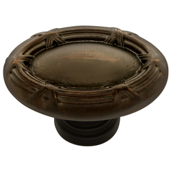 Ribbon and Reed Knob 1-5/8 inch Diameter Refined Bronze