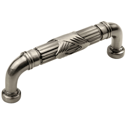 Ribbon and Reed Pull 3-3/4 inch Antique Nickel