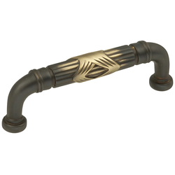 Ribbon and Reed Pull 3-3/4 inch Center to Center Authentic Brass