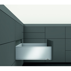 14 Inch Length Series C LEGRABOX Metal Drawer System Kit, 125 lb Load Capacity, Brushed Stainless Steel