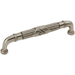 Ribbon and Reed Pull 6-5/16 inch Center to Center Antique Nickel