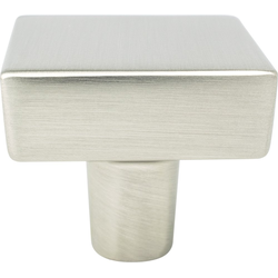 Berenson Brookridge 1-3/8 Inch Diameter Square Cabinet Knob in Brushed Nickel Finish, Zinc Material, Transitional Style