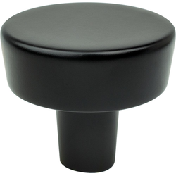 Berenson Brookridge 1-9/32 Inch Diameter Matte Black Round Cabinet Knob, Zinc Material, Transitional Style