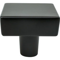 Berenson Brookridge 1-3/8" Diameter Matte Black Square Cabinet Knob, Zinc Material, Transitional Style, Ideal for Consumers and Professionals