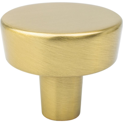 Berenson Brookridge 1-9/32 Inch Diameter Round Cabinet Knob, Modern Brushed Gold Finish, Zinc Material, Transitional Style, Classic Comfort Series
