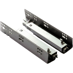 9 Inch Length VLS 2.0 Soft-Close Full Extension Undermount Slide for up to 5/8 Inch Width Drawer Sides, 90 lb. Load Rating, Front Locking Devices Required, Zinc Plated Steel