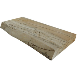 24 Inch Width x 9 to 12 Inch Depth Live Edge Floating Shelf, Sycamore