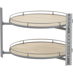 30% OFF COR Pro Wheel 2-Shelf 30 Inch Diameter Full Round Lazy Susan, Minimum Interior Height 24-3/8 Inch, Cabinet Interior Side Mounted- No Center Pole Scalea Maple Shelves, Platinum Frame