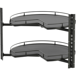 VS COR Pro 2-Shelf Kidney Lazy Susan, 30 Inch Diameter for Bi-Fold Corner Bases, Interior Side Mounted- No Center Pole, Gray Shelves, Carbon Steel Gray Frame